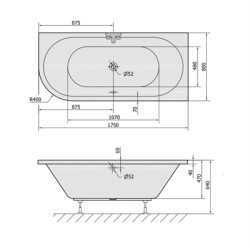 Viva badekar i 2 varianter